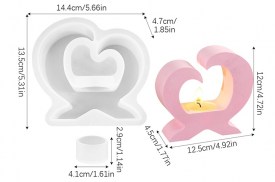 Molde silicona porta vela arco corazon